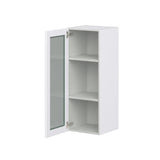 Hugo&Borg Rosemont 15-in W x 40-in H x 14-in D Glacier White Wall Fully Assembled Cabinet (Recessed Panel Glass Door Style)
