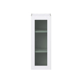 Hugo&Borg Rosemont 15-in W x 40-in H x 14-in D Glacier White Wall Fully Assembled Cabinet (Recessed Panel Glass Door Style)