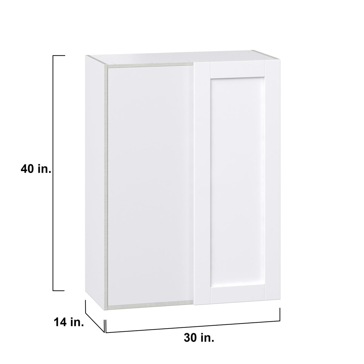 Hugo&Borg Rosemont 30-in W x 40-in H x 14-in D Glacier White Blind Wall Fully Assembled Cabinet (Recessed Panel Shaker Door Style)