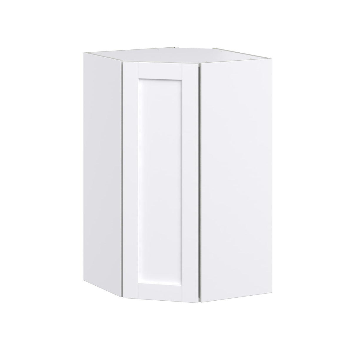 Hugo&Borg Rosemont 24-in W x 40-in H x 14-in D Glacier White Diagonal Corner Wall Fully Assembled Cabinet (Recessed Panel Shaker Style)