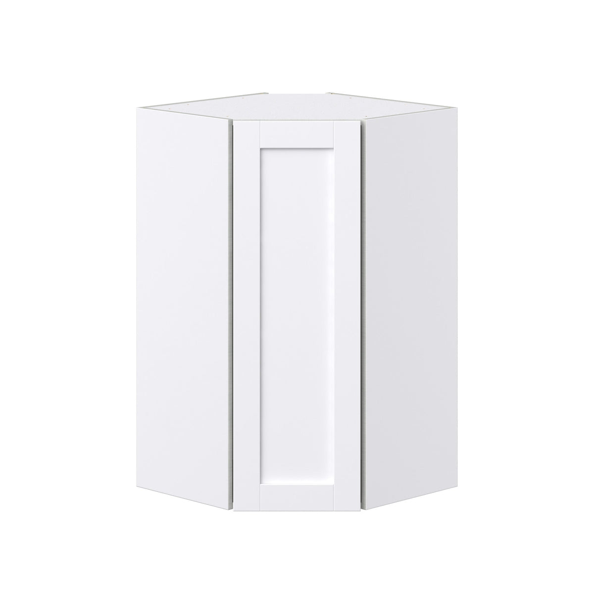 Hugo&Borg Rosemont 24-in W x 40-in H x 14-in D Glacier White Diagonal Corner Wall Fully Assembled Cabinet (Recessed Panel Shaker Style)
