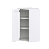 Hugo&Borg Rosemont 24-in W x 40-in H x 14-in D Glacier White Diagonal Corner Wall Fully Assembled Cabinet (Recessed Panel Shaker Style)