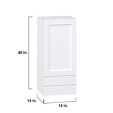 Hugo&Borg Rosemont 18-in W x 40-in H x 14-in D Glacier White 2-Drawers Wall Fully Assembled Cabinet (Recessed Panel Shaker Style)