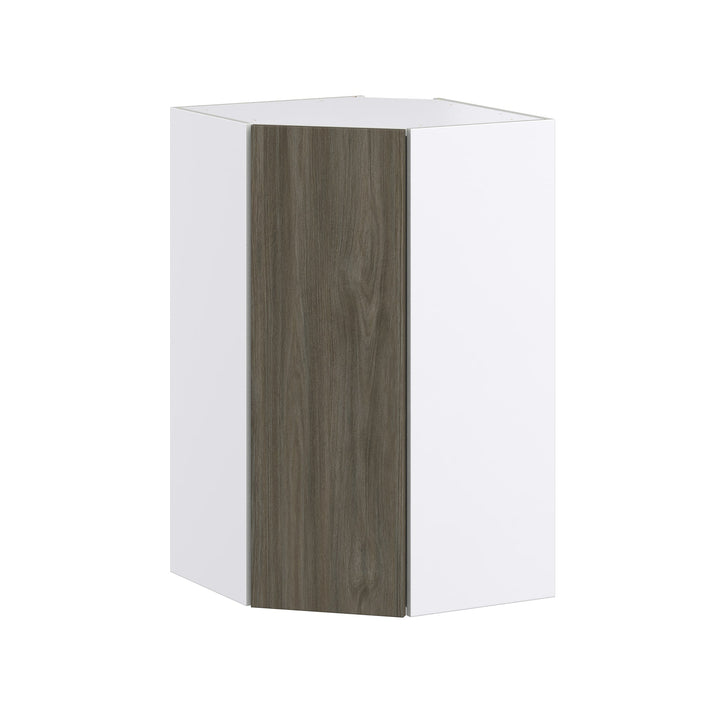 Hugo&Borg Savane 24-in W x 40-in H x 14-in D Textmel Diagonal Corner Wall Fully Assembled Cabinet (Flat Panel Slab Style)