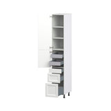 Hugo&Borg Riviera 15-in W x 94.5-in H x 24-in D Bright White 5-Drawers Pantry Fully Assembled Cabinet (Recessed Panel Shaker Style)