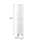 Hugo&Borg Riviera 15-in W x 94.5-in H x 24-in D Bright White 5-Drawers Pantry Fully Assembled Cabinet (Recessed Panel Shaker Style)