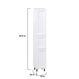 Hugo&Borg Rosemont 15-in W x 94.5-in H x 24-in D Glacier White Pantry Fully Assembled Cabinet (Recessed Panel Shaker Door Style)