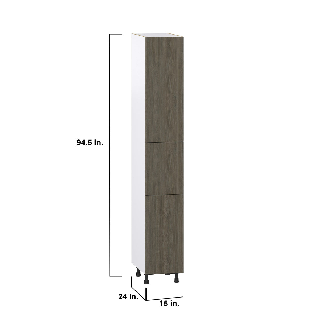 Hugo&Borg Savane 15-in W x 94.5-in H x 24-in D Textmel Pantry Fully Assembled Cabinet (Flat Panel Slab Door Style)