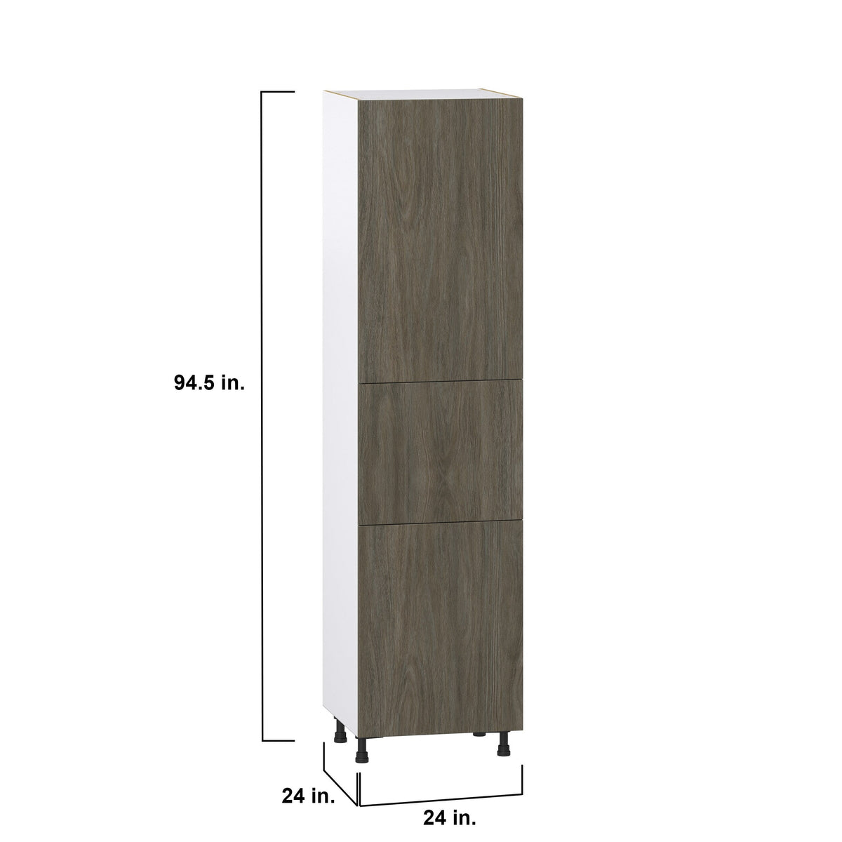 Hugo&Borg Savane 24-in W x 94.5-in H x 24-in D Textmel Pantry Fully Assembled Cabinet (Flat Panel Slab Door Style)