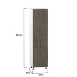 Hugo&Borg Savane 24-in W x 94.5-in H x 24-in D Textmel Pantry Fully Assembled Cabinet (Flat Panel Slab Door Style)
