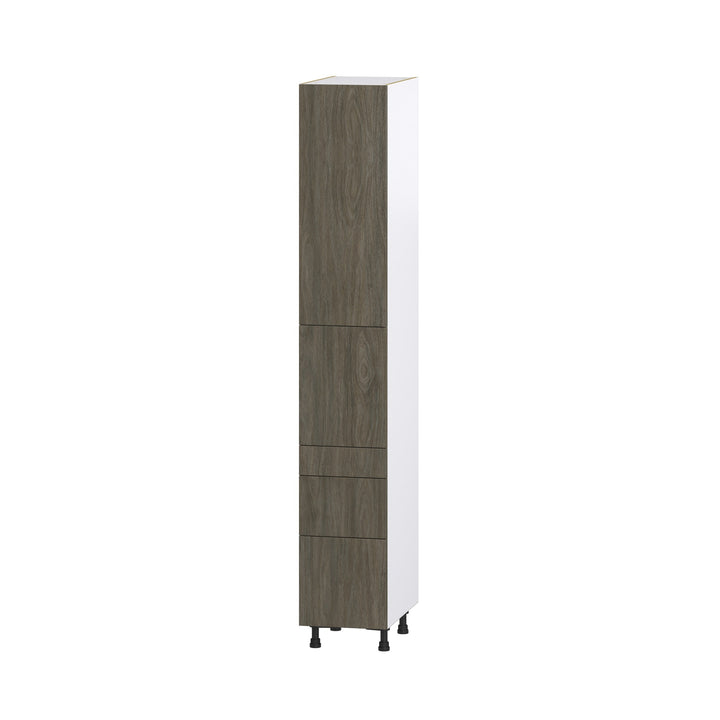 Hugo&Borg Savane 15-in W x 94.5-in H x 24-in D Textmel 5-Drawer Pantry Fully Assembled Cabinet (Flat Panel Slab Style)