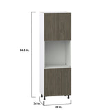 Hugo&Borg Savane 30-in W x 94.5-in H x 24-in D Textmel Single Oven Pantry Fully Assembled Cabinet (Flat Panel Slab Style)