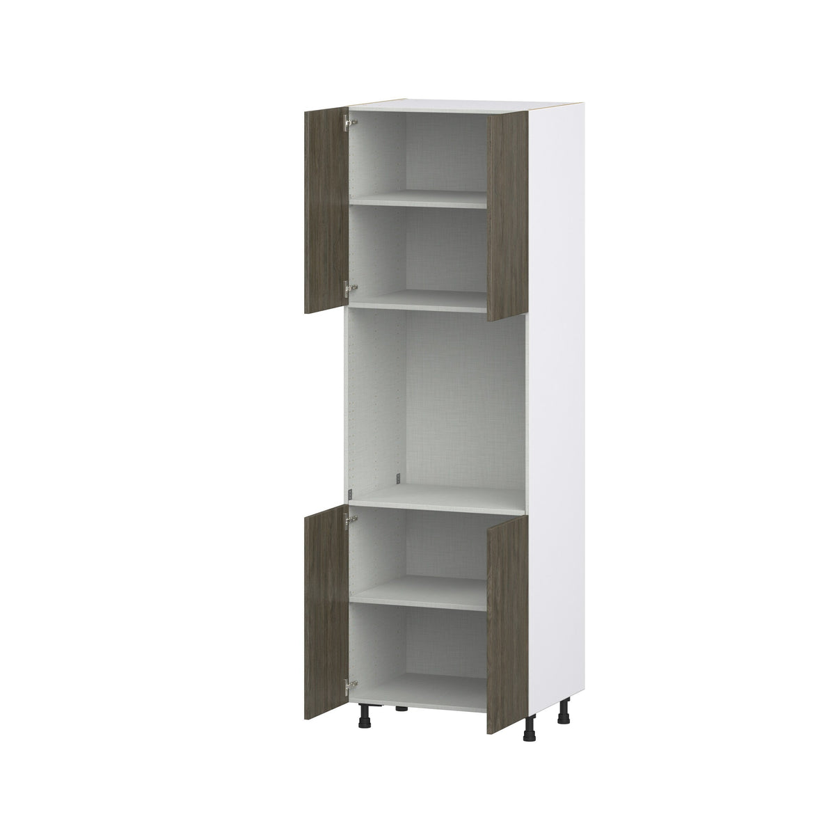 Hugo&Borg Savane 30-in W x 94.5-in H x 24-in D Textmel Single Oven Pantry Fully Assembled Cabinet (Flat Panel Slab Style)