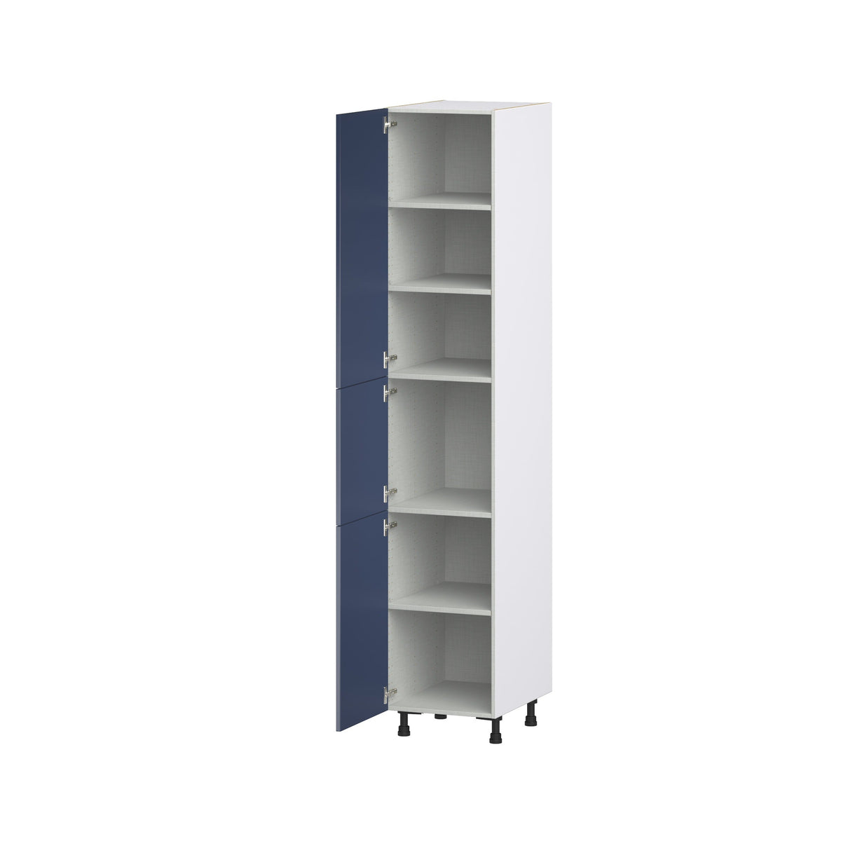 Hugo&Borg Lorette 18-in W x 94.5-in H x 24-in D Navy Blue Pantry Fully Assembled Cabinet (Recessed Panel Shaker Door Style)
