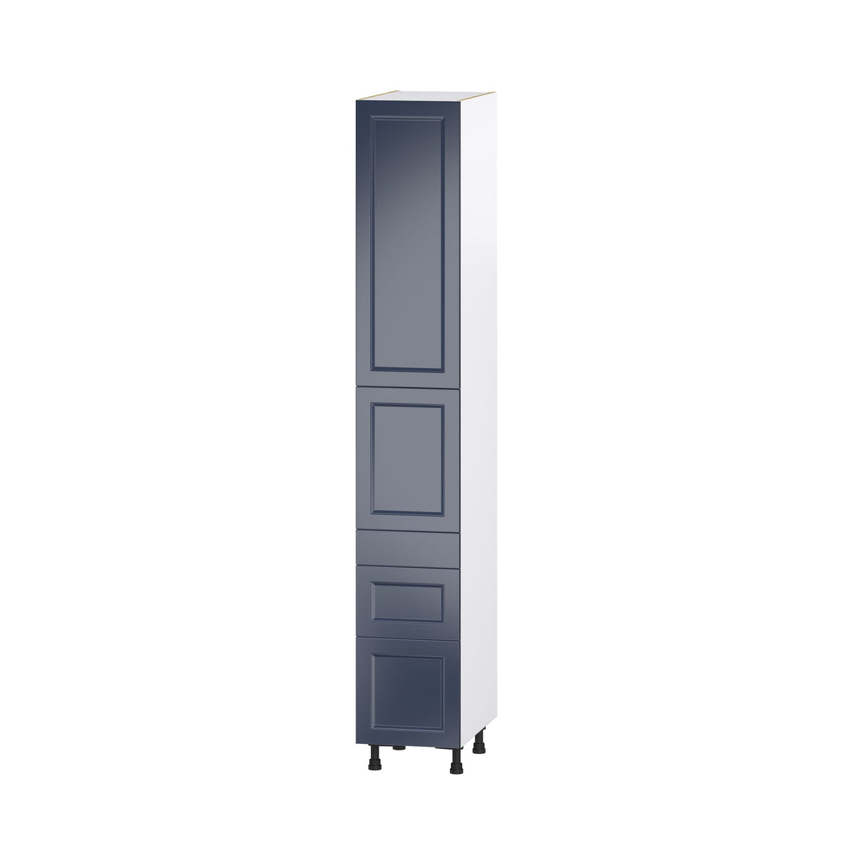 Hugo&Borg Lorette 15-in W x 94.5-in H x 24-in D Navy Blue 5-Drawers Pantry Fully Assembled Cabinet (Recessed Panel Slab Style)