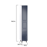 Hugo&Borg Lorette 15-in W x 94.5-in H x 24-in D Navy Blue 5-Drawers Pantry Fully Assembled Cabinet (Recessed Panel Slab Style)