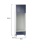 Hugo&Borg Lorette 30-in W x 94.5-in H x 24-in D Navy Blue 1-Drawer Single or Double Oven Pantry Fully Assembled Cabinet (Recessed Panel Shaker Style)