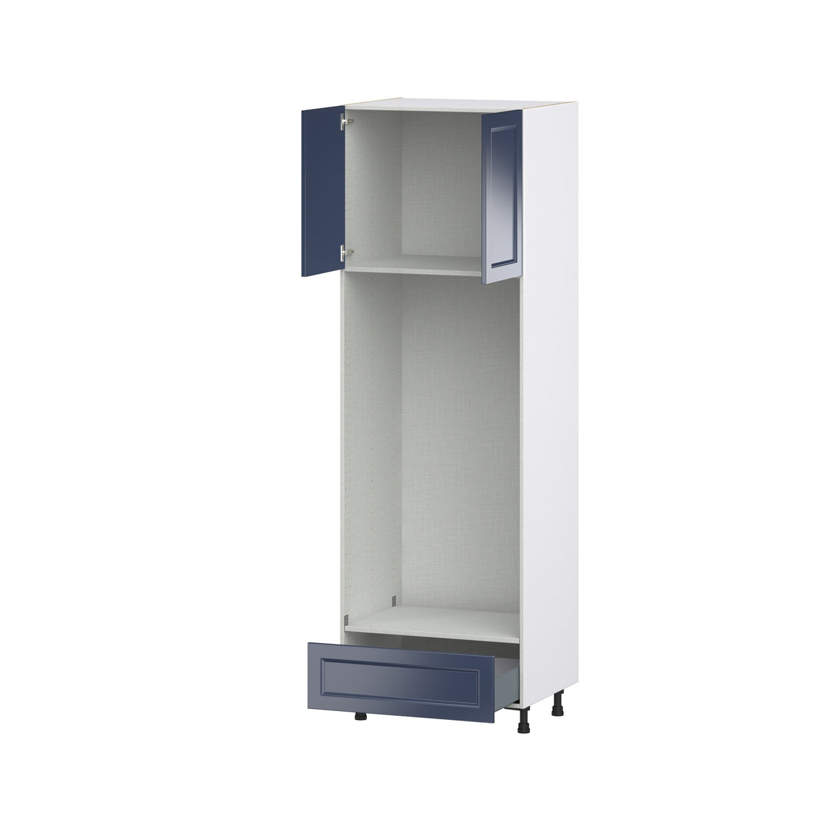 Hugo&Borg Lorette 30-in W x 94.5-in H x 24-in D Navy Blue 1-Drawer Single or Double Oven Pantry Fully Assembled Cabinet (Recessed Panel Shaker Style)