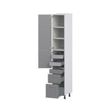 Hugo&Borg Beaumont 15-in W x 94.5-in H x 24-in D Slate Gray 5-Drawers Pantry Fully Assembled Cabinet (Recessed Panel Shaker Style)