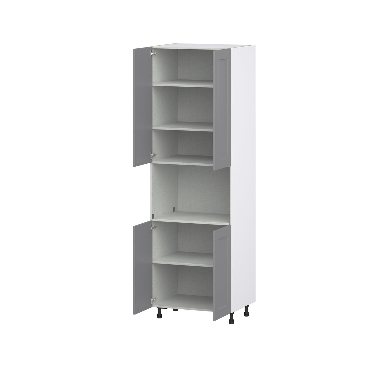 Hugo&Borg Beaumont 30-in W x 94.5-in H x 24-in D Slate Gray Pantry Fully Assembled Cabinet (Recessed Panel Shaker Door Style)