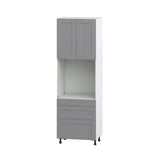 Hugo&Borg Beaumont 30-in W x 94.5-in H x 24-in D Slate Gray 3-Drawers Single Oven Pantry Fully Assembled Cabinet (Recessed Panel Shaker Style)