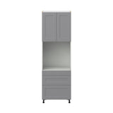Hugo&Borg Beaumont 30-in W x 94.5-in H x 24-in D Slate Gray 3-Drawers Single Oven Pantry Fully Assembled Cabinet (Recessed Panel Shaker Style)