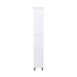Hugo&Borg Lasalle 15-in W x 94.5-in H x 24-in D Bright White Slab 5-Drawer Pantry Fully Assembled Cabinet (Flat Panel Slab Style)