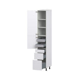 Hugo&Borg Lasalle 15-in W x 94.5-in H x 24-in D Bright White Slab 5-Drawer Pantry Fully Assembled Cabinet (Flat Panel Slab Style)
