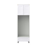 Hugo&Borg Jolie 30-in W x 94.5-in H x 24-in D Warm White 1-Drawer Single or Double Oven Pantry Fully Assembled Cabinet (Recessed Panel Shaker Style)