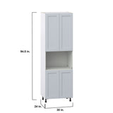 Hugo&Borg Charlesberg 30-in W x 94.5-in H x 24-in D Gray Pantry Fully Assembled Cabinet (Recessed Panel Shaker Door Style)