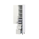 Hugo&Borg Belcourt 15-in W x 94.5-in H x 24-in D Gray Painted 5-Drawer Pantry Fully Assembled Cabinet (Recessed Panel Shaker Style)