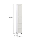 Hugo&Borg Belcourt 15-in W x 94.5-in H x 24-in D Gray Painted 5-Drawer Pantry Fully Assembled Cabinet (Recessed Panel Shaker Style)