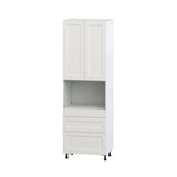 Hugo&Borg Belcourt 30-in W x 94.5-in H x 24-in D Gray Painted 3-Drawers Microwave Pantry Fully Assembled Cabinet (Recessed Panel Shaker Style)