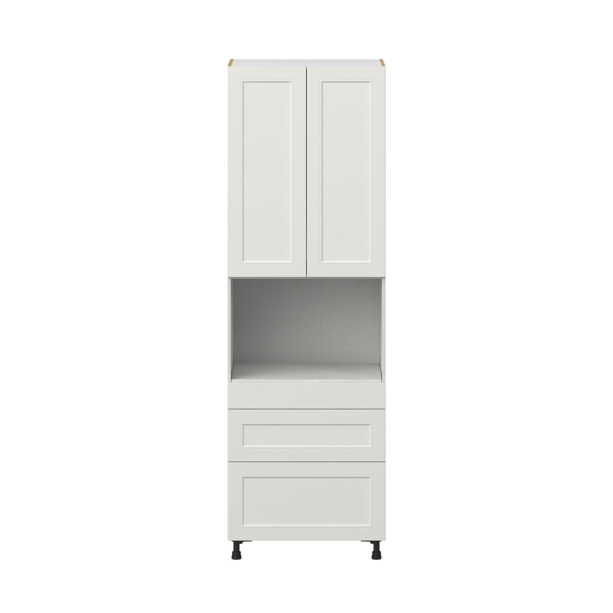 Hugo&Borg Belcourt 30-in W x 94.5-in H x 24-in D Gray Painted 3-Drawers Microwave Pantry Fully Assembled Cabinet (Recessed Panel Shaker Style)
