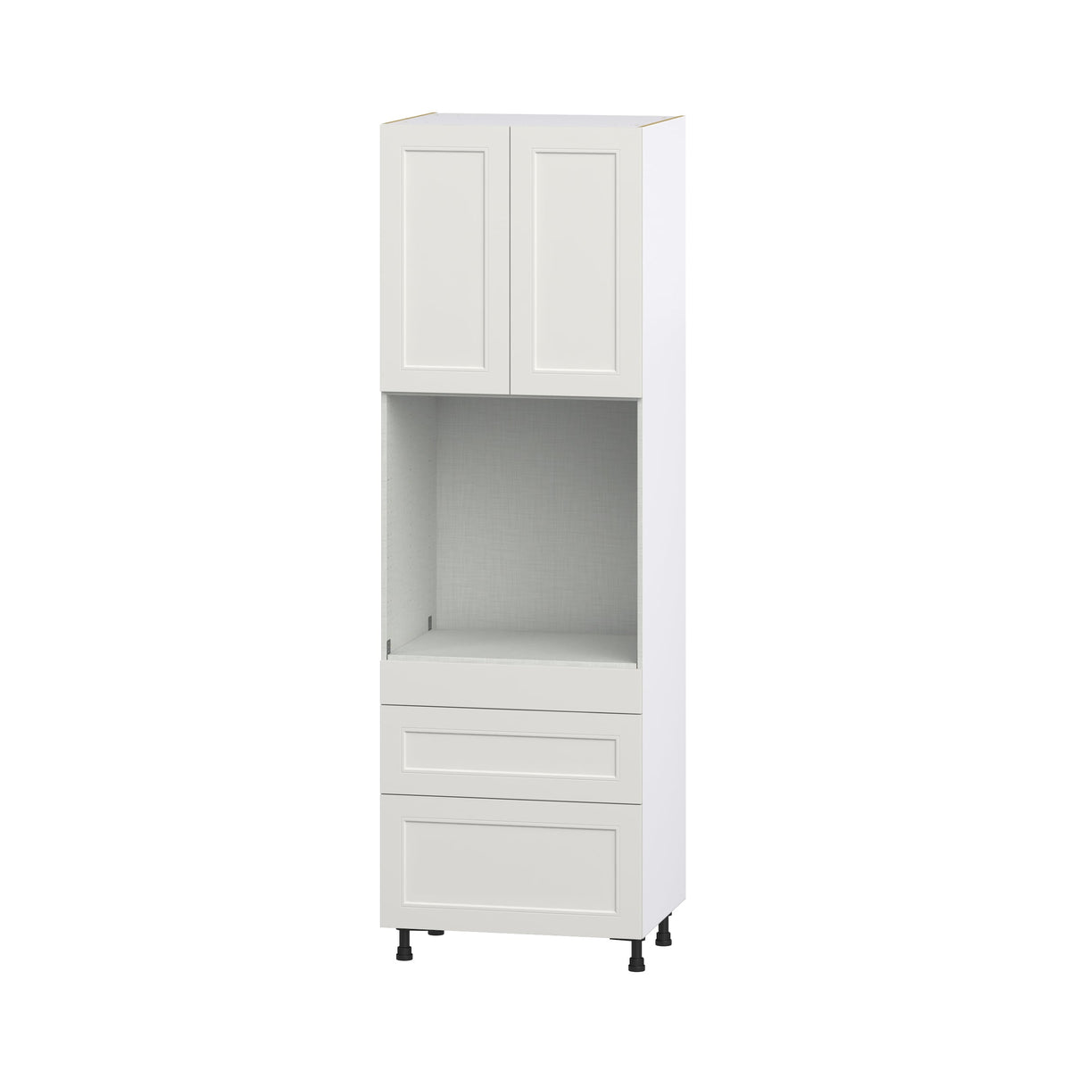 Hugo&Borg Belcourt 30-in W x 94.5-in H x 24-in D Gray Painted 3-Drawers Single Oven Pantry Fully Assembled Cabinet (Recessed Panel Shaker Style)