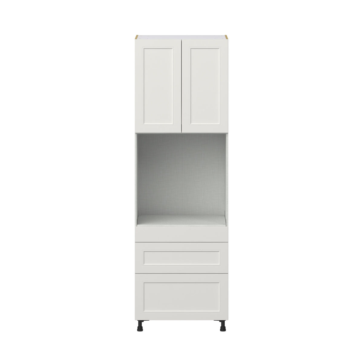Hugo&Borg Belcourt 30-in W x 94.5-in H x 24-in D Gray Painted 3-Drawers Single Oven Pantry Fully Assembled Cabinet (Recessed Panel Shaker Style)