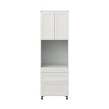 Hugo&Borg Belcourt 30-in W x 94.5-in H x 24-in D Gray Painted 3-Drawers Single Oven Pantry Fully Assembled Cabinet (Recessed Panel Shaker Style)