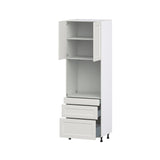 Hugo&Borg Belcourt 30-in W x 94.5-in H x 24-in D Gray Painted 3-Drawers Single Oven Pantry Fully Assembled Cabinet (Recessed Panel Shaker Style)
