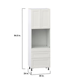 Hugo&Borg Belcourt 30-in W x 94.5-in H x 24-in D Gray Painted 3-Drawers Single Oven Pantry Fully Assembled Cabinet (Recessed Panel Shaker Style)