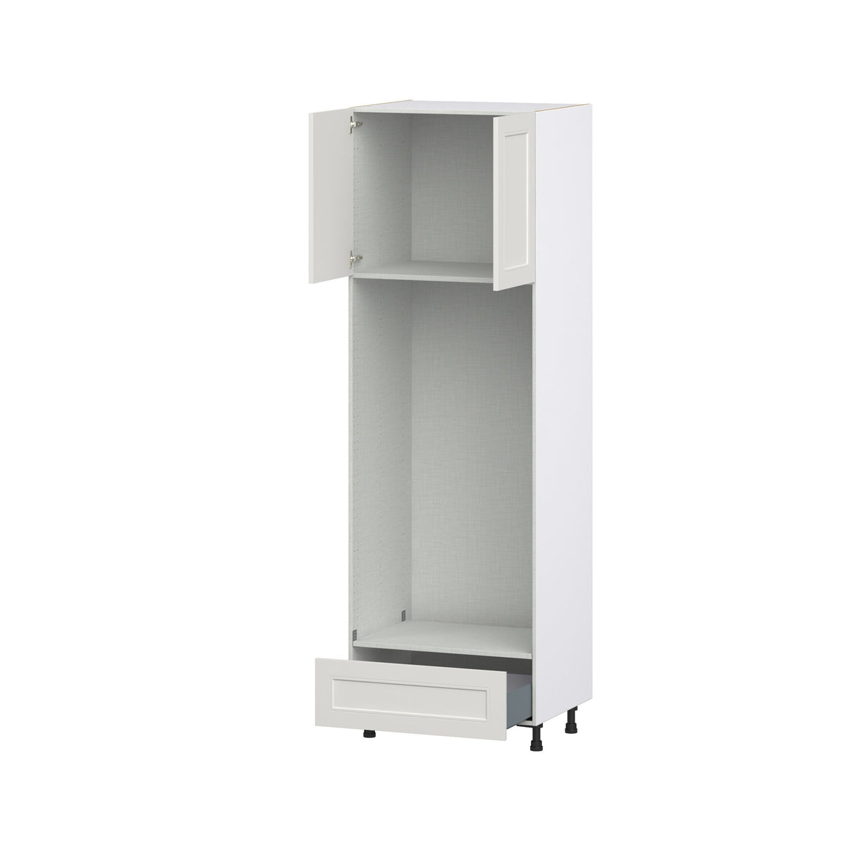 Hugo&Borg Belcourt 30-in W x 94.5-in H x 24-in D Gray Painted 1-Drawer Single or Double Oven Pantry Fully Assembled Cabinet (Recessed Panel Shaker Style)