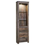 Benzara Contemporary/Modern Brown Wood China Cabinet with Wine Storage