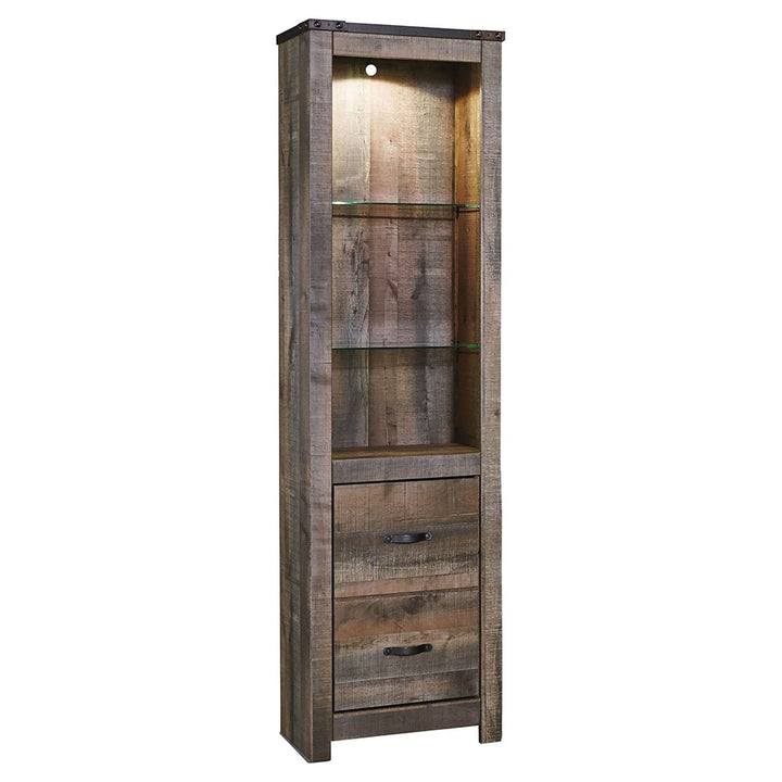 Benzara Contemporary/Modern Brown Wood China Cabinet with Wine Storage