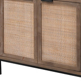 Benzara Contemporary/Modern Brown Metal China Cabinet with Wine Storage