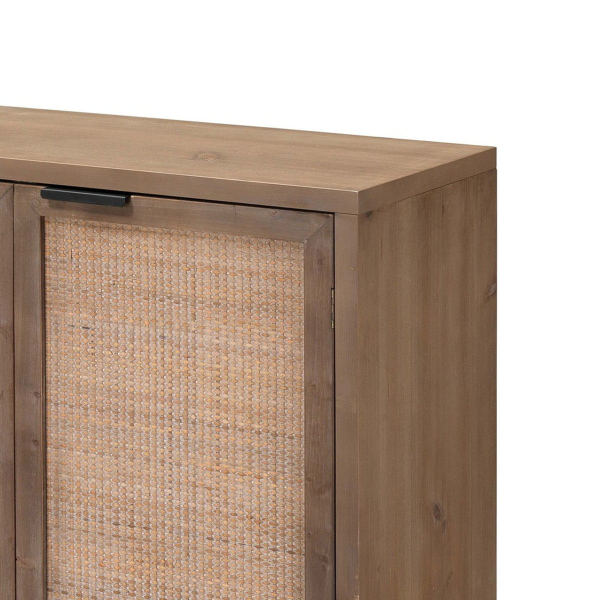 Benzara Contemporary/Modern Brown Metal China Cabinet with Wine Storage