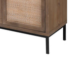 Benzara Contemporary/Modern Brown Metal China Cabinet with Wine Storage