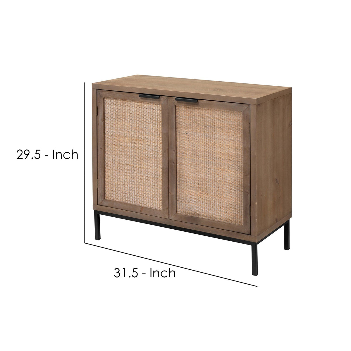 Benzara Contemporary/Modern Brown Metal China Cabinet with Wine Storage