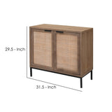 Benzara Contemporary/Modern Brown Metal China Cabinet with Wine Storage