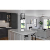 Progress Lighting Roxobel 3-Light Matte Black Modern/Contemporary Square Medium Hanging Pendant Light