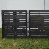 YARDLINK 3.8-ft x 3.5-ft Black Flat-top Board-on-board No Dig Decorative Wood Fence Gate