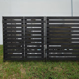 YARDLINK Vista 5-ft H x 2-in W Black Steel Decorative Metal Flat-top No Dig Decorative Universal Fence Post